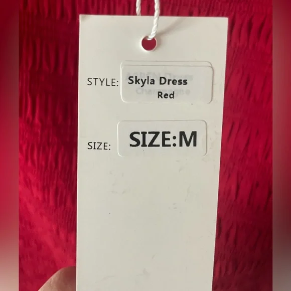 Velvi Women’s Skyla Shirred Midi Dress RED - Picture 6 of 8